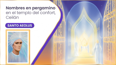 Nombres en pergamino en el templo del confort, Ceilán