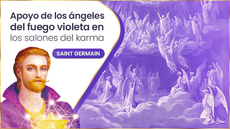 Apoyo de los ángeles del fuego violeta en los salones del karma