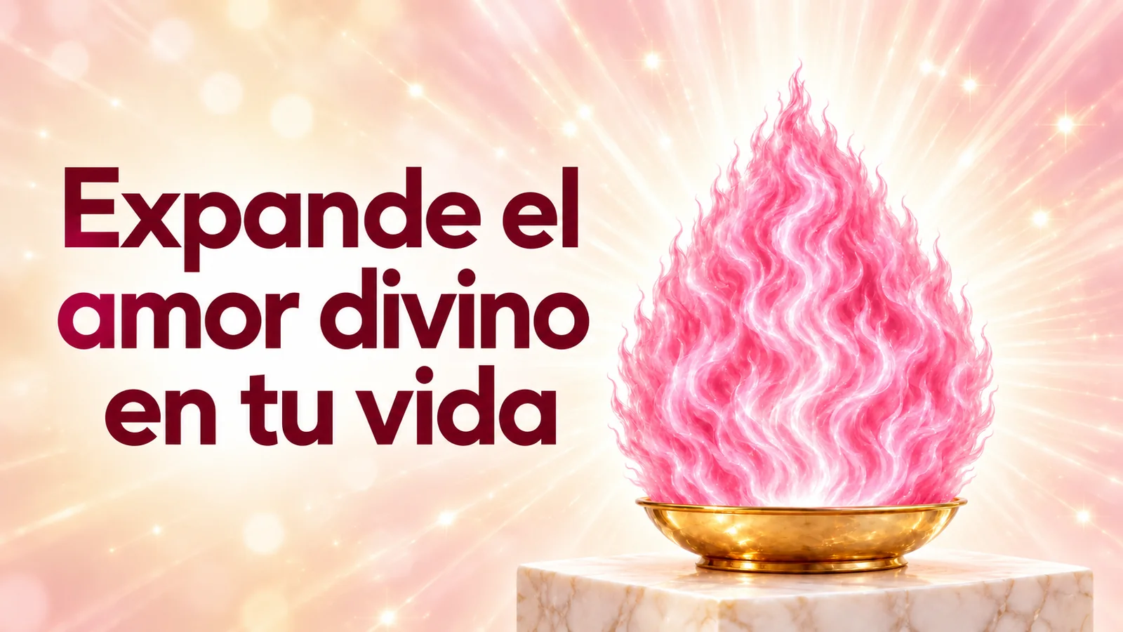 Arcángel Chamuel: Expande El Amor Divino En Tu Vida Arcangel Chamuel Amor Divino Fuego Rosa Yo Soy Espiritual Gran Llama Rosa En Un Cuenco Dorado Bajo, Junto Al Texto «Expande El Amor Divino En Tu Vida».