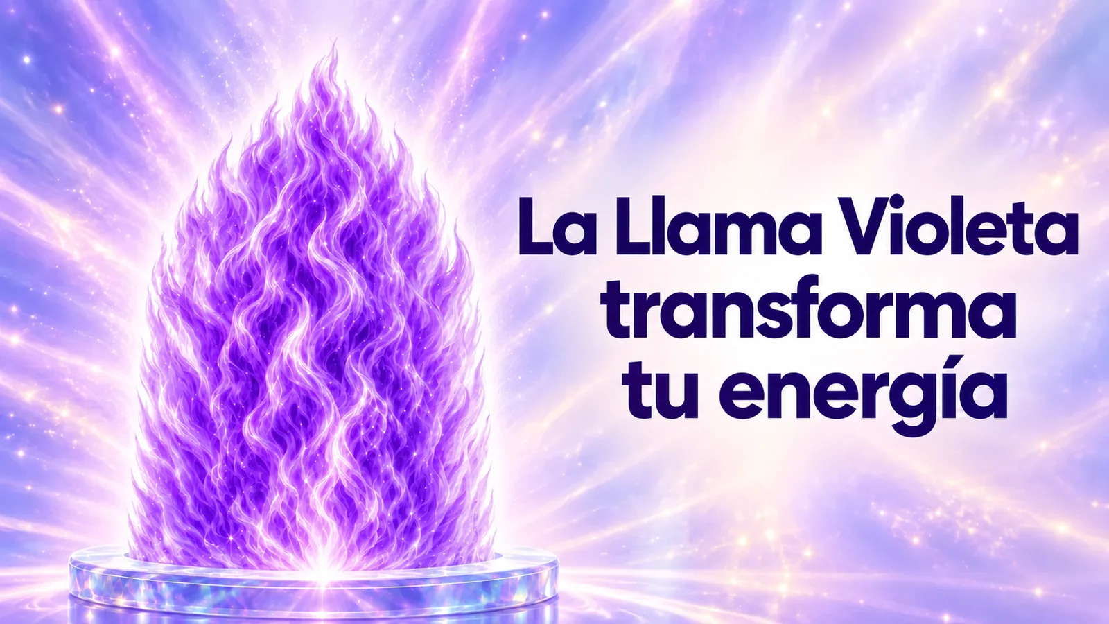 La Llama Violeta Y La Transformación De Tu Energía La Llama Violeta Transforma Tu Energia Yo Soy Espiritual Pilar Luminoso De Fuego Violeta Con El Rótulo «La Llama Violeta Transforma Tu Energía» En Tres Renglones Y Letras Violeta Oscuro.